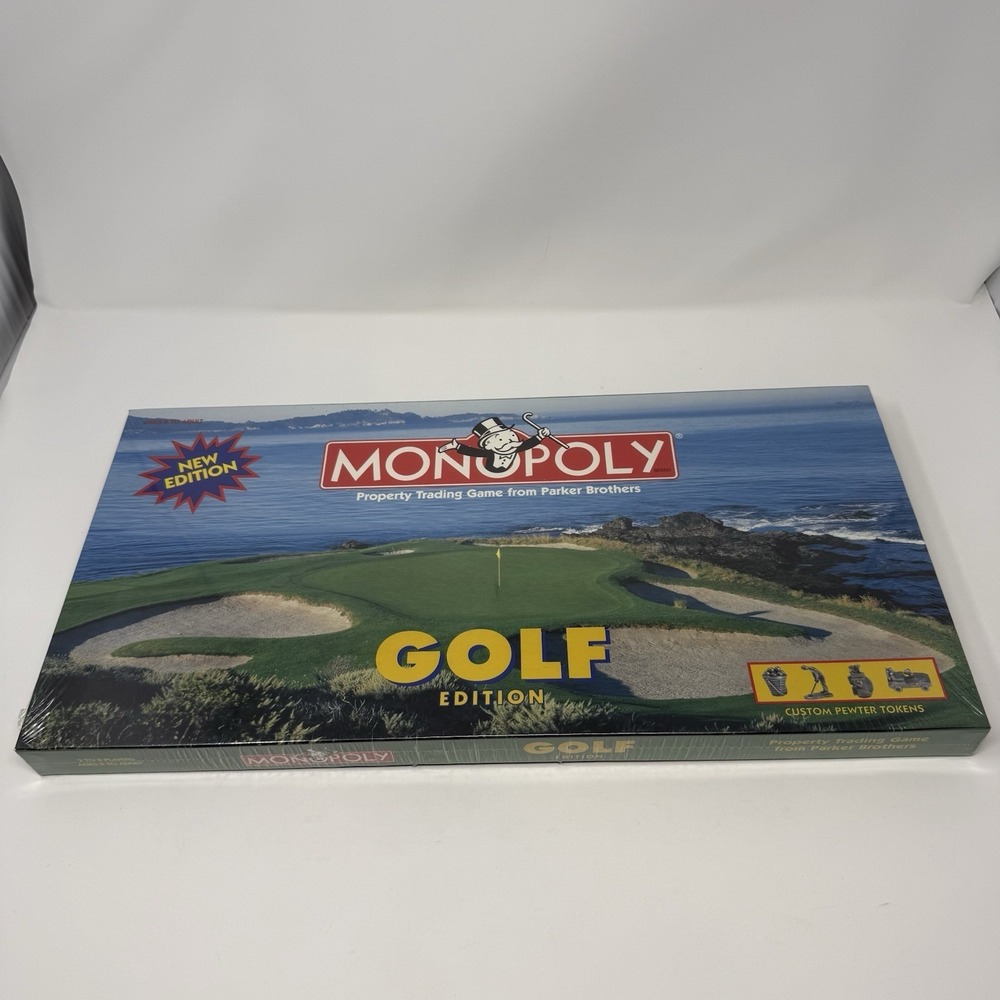 NIB USAopoly Monopoly Golf 1998 Edition Board Game Custom Pewter Tokens Complete
